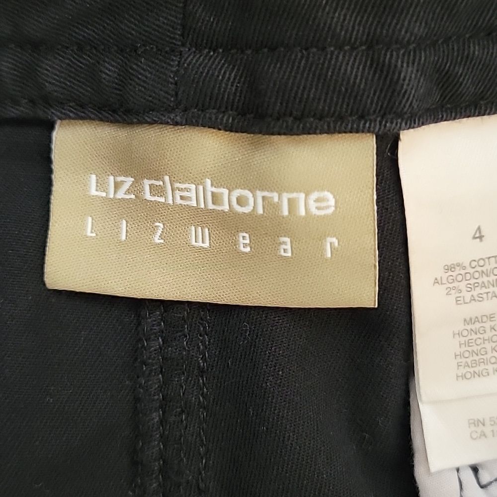 Liz Claiborne capris pant - Black Stretch Cotton Womens Size 4 - Picture 8 of 12